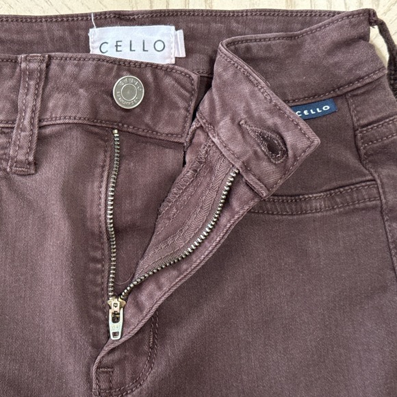 CELLO Womens Size 1 High Waist Flare Jeans Brown Denim Pants Y2K Style - Picture 5 of 10